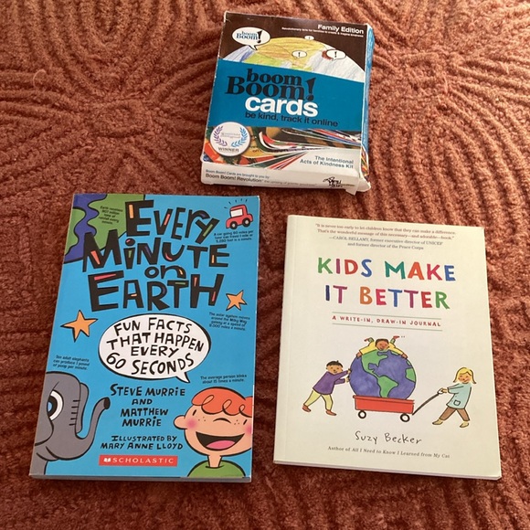 BUNDLE/3 Boom Boom Cards / Kids Make It Better Book / Every Minute on Earth Book - Picture 1 of 11